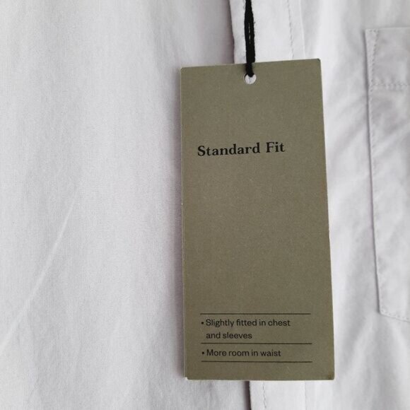 GOODFELLOW & CO. 100% Cotton Short Sleeve Button Down Shirt Grey Men's Sz M Tall - Picture 11 of 14